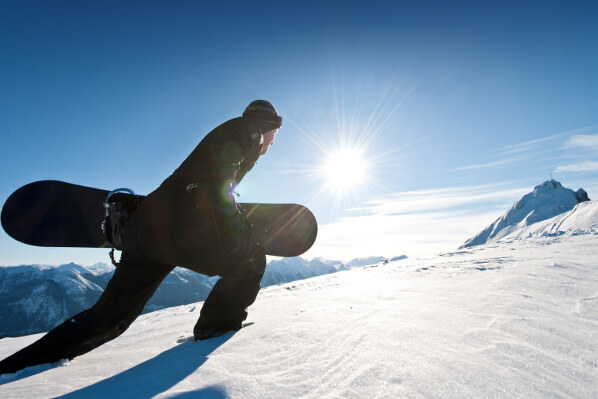 A snowboarder in Canada