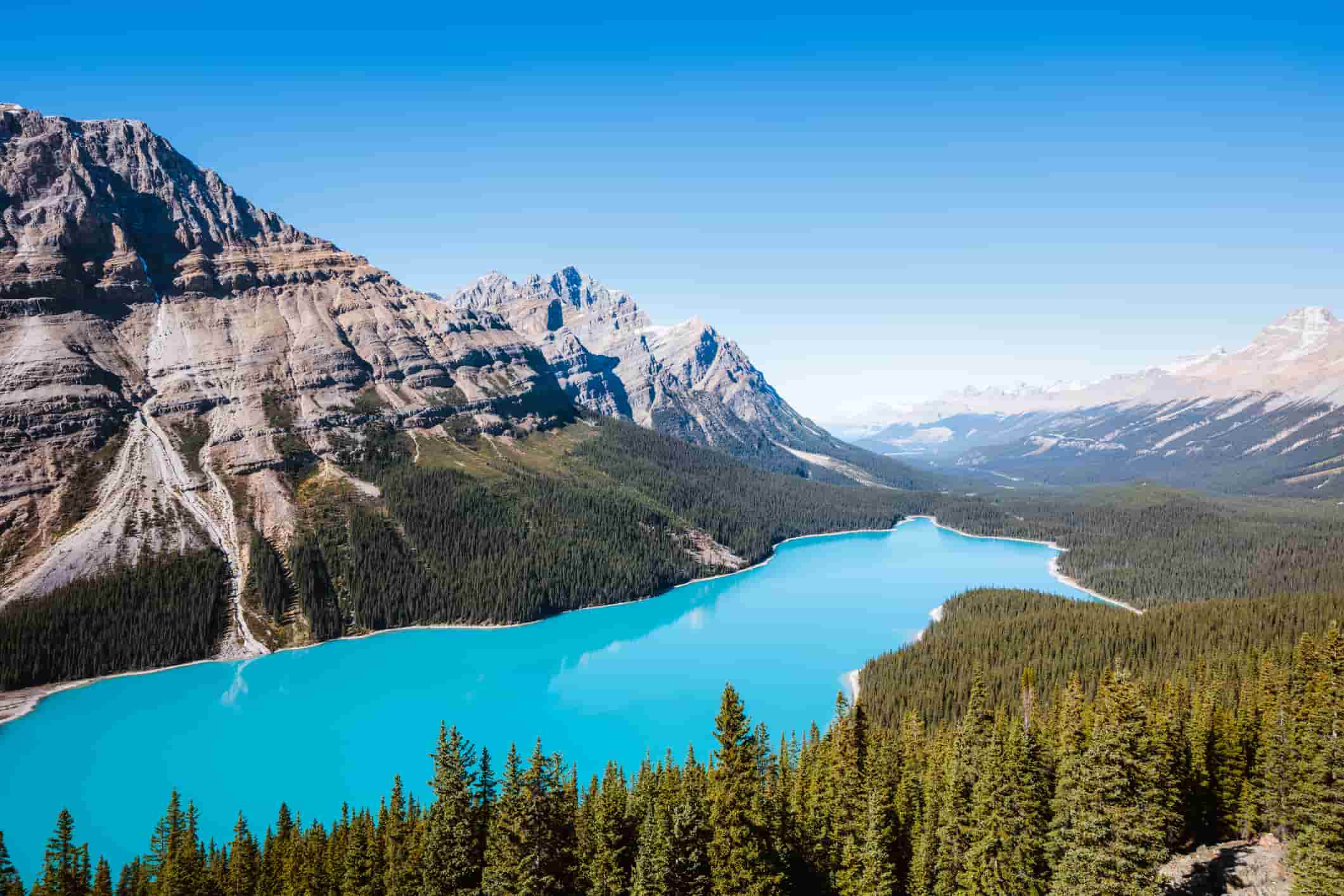 vous devez payer un droit d'entrée quotidien au parc national mais pas pour voir le lac, Banff National Park, Alberta, Canada