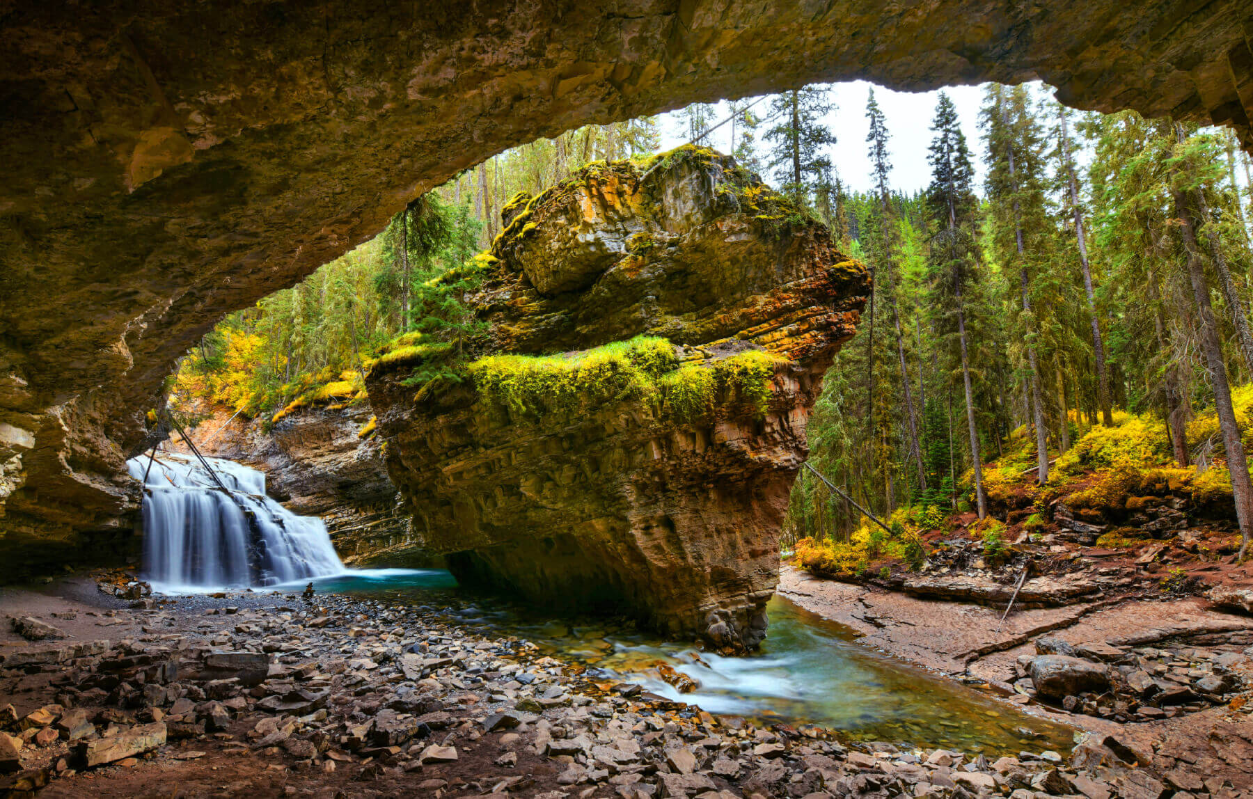 Johnston Canyon aux chutes supérieures, Alberta, Canada