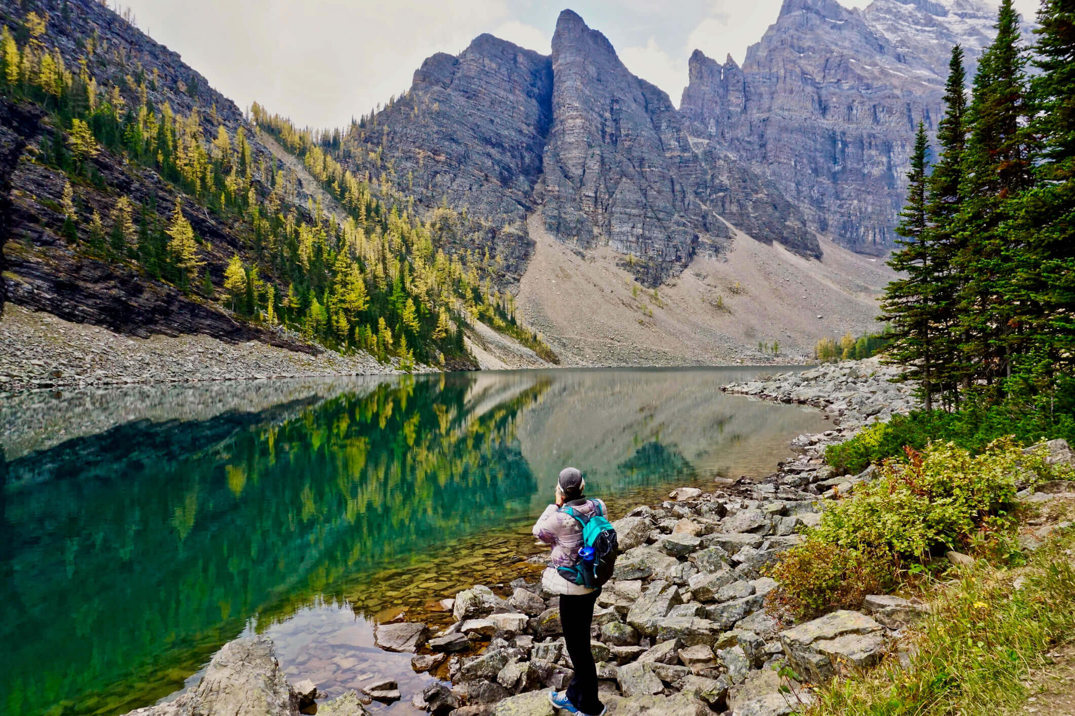 Landscape of lake Agnes, Alberta