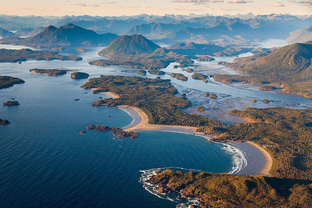 aerial view of Tofino