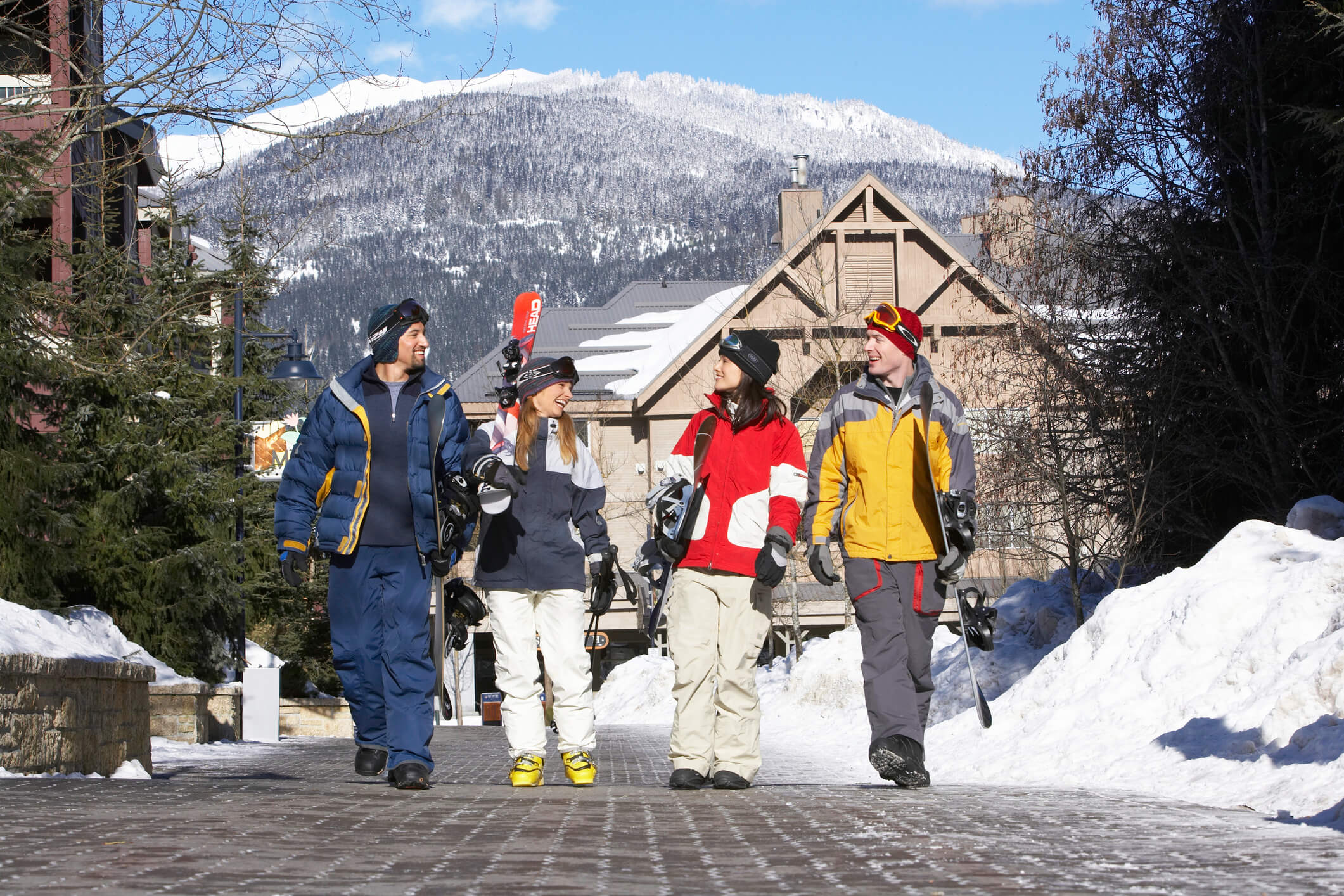 a group of friends after skiing