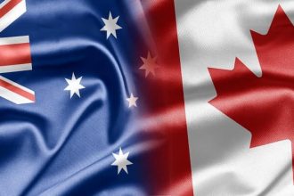 Flags Of Australia And Canada