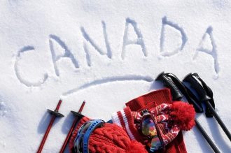 Canada written on snow