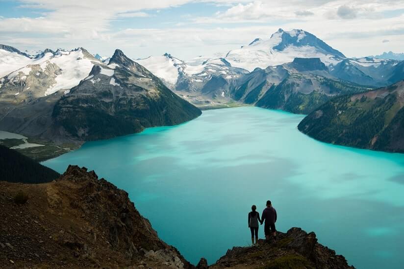 people enjoying the view of a Canadian lake