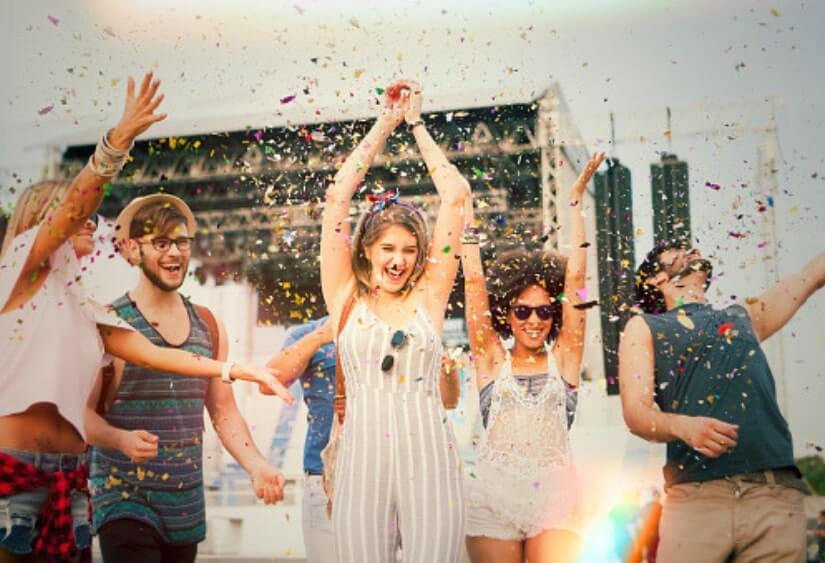 people dancing in a music festival in Vancouver, Canada