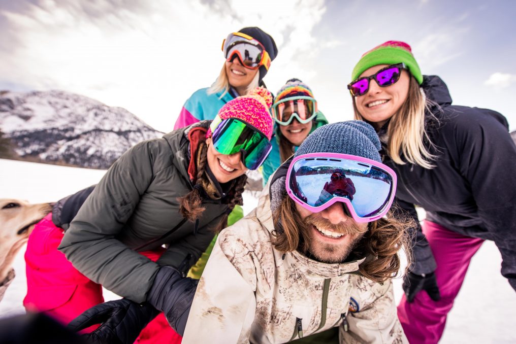 skiing friends in Canada