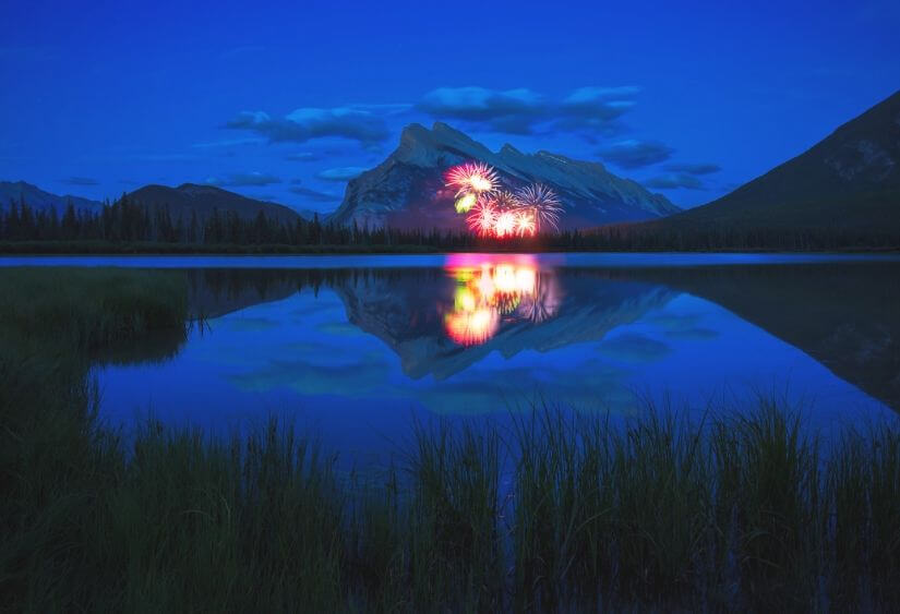 Banff, Canada, at night